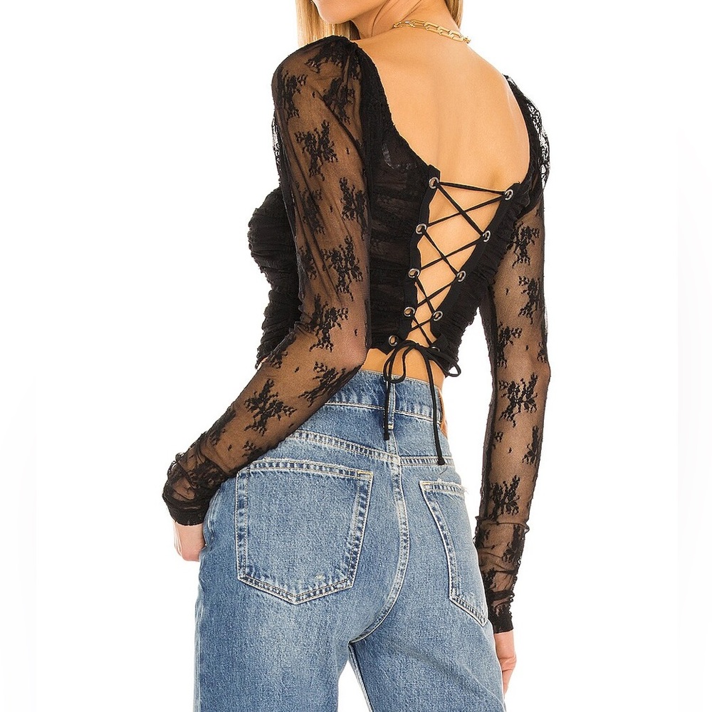 Free People Totally Irresistible Black Lace Top (XS)